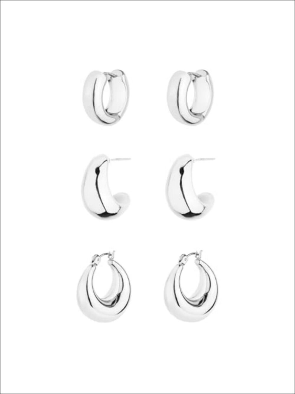14K Gold Plated Chunky Hoop Earrings Set Huggie Hoops Hypoallergenic Lightweight